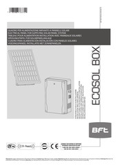 BFT ECOSOL Instructions D'utilisation Et D'installation
