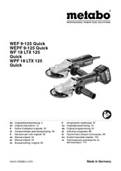 Metabo W 18 LTX 125 Quick Notice D'utilisation