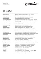 DURAVIT D-Code 70096 Série Notice De Montage