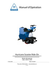 Dustbane Hurricane Scooter Ride-On Manuel D'opérateur