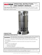 HeatStar HS100CVNG Instructions D'utilisation Et Manuel Du Propriétaire