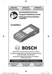 Bosch GLM400CL Consignes D'utilisation/De Sécurité