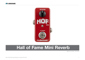 Tc Electronic Hall of Fame Mini Reverb Manuel