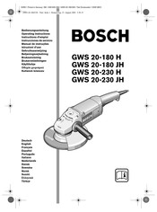 Bosch GWS 20-180 H Instructions D'emploi
