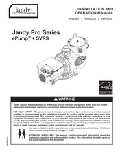 Jandy Pro Series ePump + SVRS Manuel D'installation Et D'utilisation