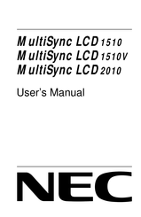 NEC MultiSync LCD1510 Mode D'emploi