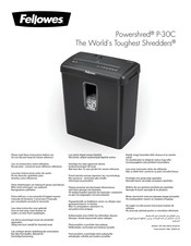 Fellowes Powershred P-30C Mode D'emploi