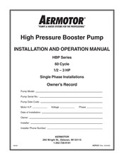 aermotor HBP Serie Notice D'installation Et De Fonctionnement