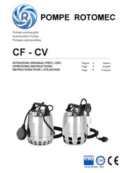 POMPE ROTOMEC CF Serie Instructions Pour L'utilisation