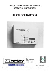 Bodet MICROQUARTZ 6 Instructions De Mise En Service