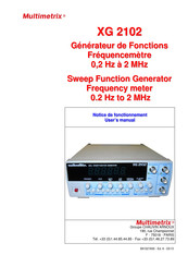 Multimetrix XG 2102 Notice De Fonctionnement