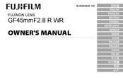 FujiFilm GF45mmF2.8 R WR Manuel Du Propriétaire