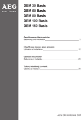 AEG DEM 30 Basis Utilisation Et Installation
