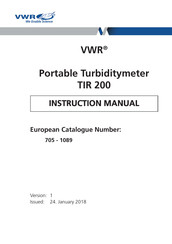 VWR 705-1089 Mode D'emploi
