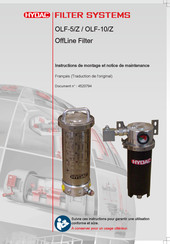 HYDAC FILTER SYSTEMS OLF-10/Z Instructions De Montage Et Notice De Maintenance