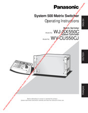 Panasonic WJ-SX550C Mode D'emploi