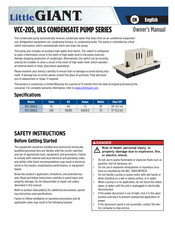 Little Giant VCC-20S Serie Manuel Du Propriétaire