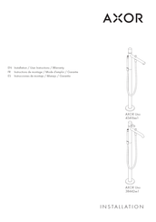 Axor Uno 384421 Serie Instructions De Montage / Mode D'emploi / Garantie