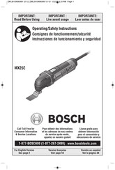 Bosch MX25E Consignes De Fonctionnement/Sécurité