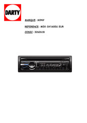 Sony MEX-DV1600U Mode D'emploi