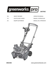 GreenWorks Pro SNC405 Manuel D'opérateur