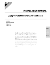 Daikin FAQ18PVJU Manuel D'installation