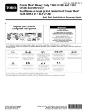 Toro PowerMax 1028 OHXE Guide De Démarrage Rapide