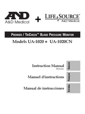 AND Life Source Premier UA-1020 Manuel D'instructions