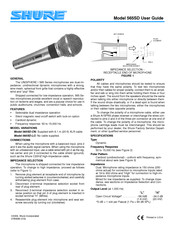 Shure 565SD Mode D'emploi