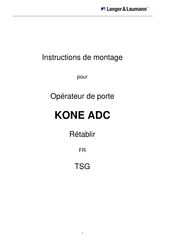 Langer & Laumann KONE ADC Instructions De Montage