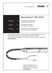 Knick MemoTrans MT 201N Instructions D'installation