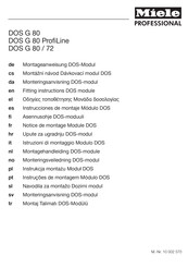 Miele Professional DOS G 80 Notice De Montage
