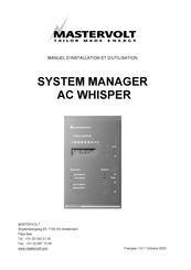 Mastervolt AC WHISPER Manuel D'installation Et D'utilisation