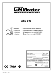 Chamberlain LiftMaster Professional WGO 200 Manuel D'instructions