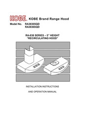 KOBE RA-038 Série Instructions D'installation Et D'opération