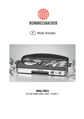Rommelsbacher BBQ 2003 Mode D'emploi