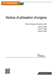 Amazone Catros 3503 Notice D'utilisation D'origine