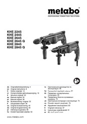 Metabo KHE 2645 Q Notice Originale