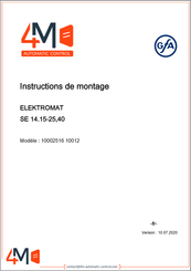 Gfa ELEKTROMAT SE 14.15-25,40 Instructions De Montage