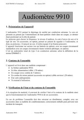 Electronica Technologies 9910 Mode D'emploi