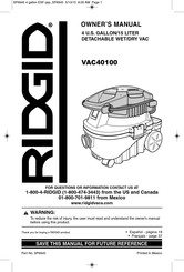 RIDGID VAC40100 Mode D'emploi