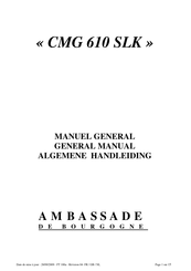 Ambassade de Bourgogne CMG 610 SLK Manuel D'installation