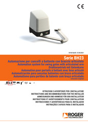 Roger Technology BH23 Série Instructions Et Avertissements Pour L'installateur