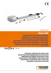 Roger Technology G40 Serie Instructions Et Avertissements Pour L'installateur