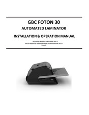 ACCO GBC FOTON 3 Manuel D'installation Et D'utilisation