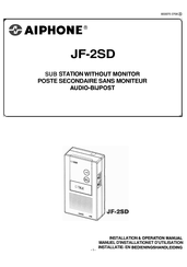 Aiphone JF-2SD Manuel D'installation Et D'utilisation