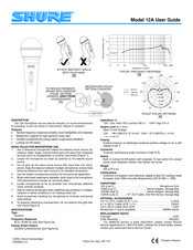 Shure 12A Mode D'emploi