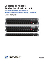 PRESONUS StudioLive 16R Mode D'emploi