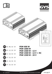 GYS PSW 1500 W-12 V+RC Mode D'emploi