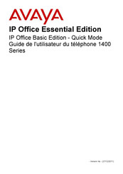 Avaya 1400 Serie Guide De L'utilisateur